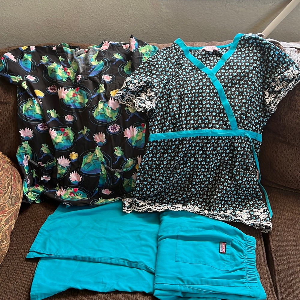 Turquoise Marching Scrub Set
